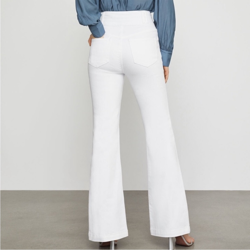 BCBG maxazria high waisted white jeans